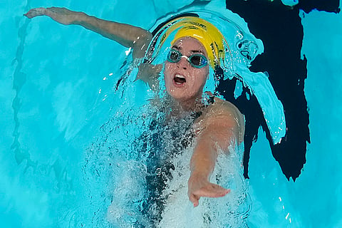 Kaylee McKeown competes women's 100-meter backstroke